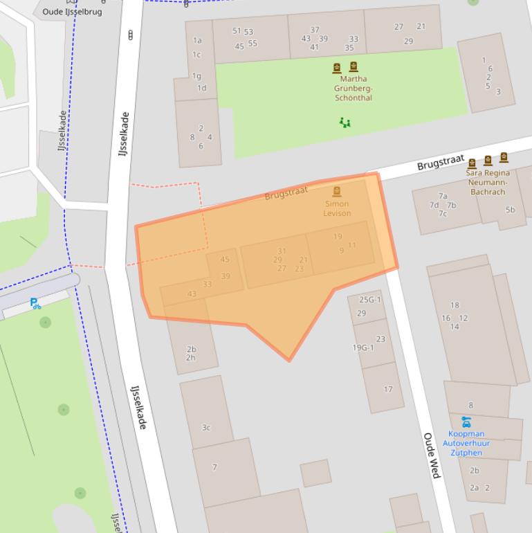 Kaart van postcodegebied 7201JJ.