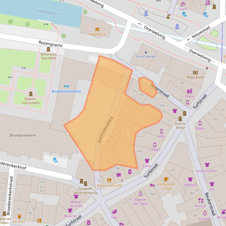 Kaart van postcodegebied 7201JN.