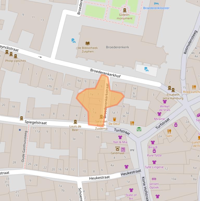 Kaart van postcodegebied 7201JS.