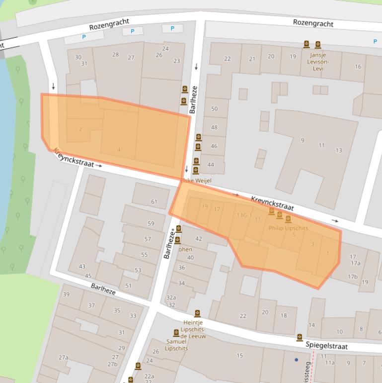 Kaart van postcodegebied 7201JZ.