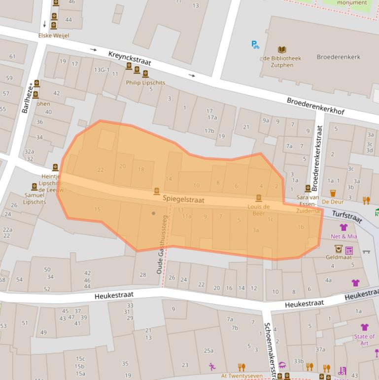 Kaart van postcodegebied 7201KA.