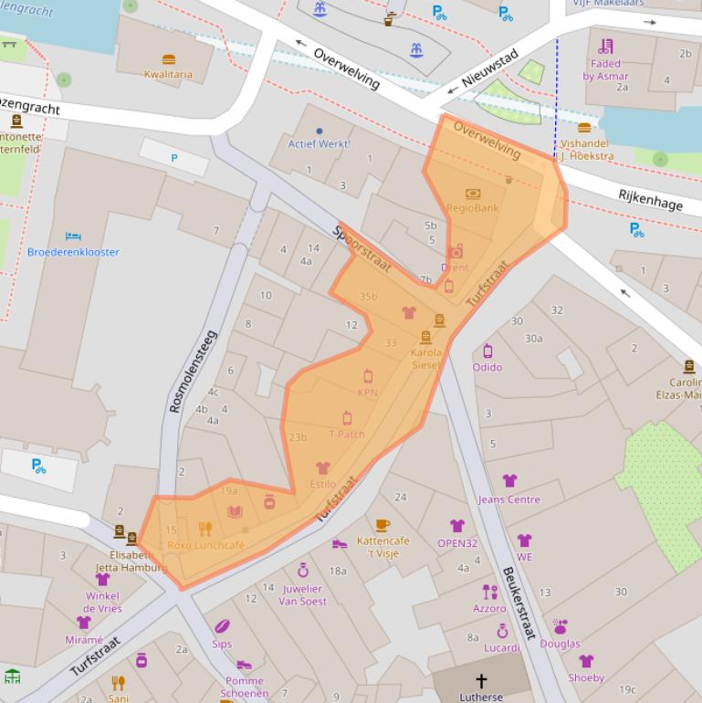 Kaart van postcodegebied 7201KE.