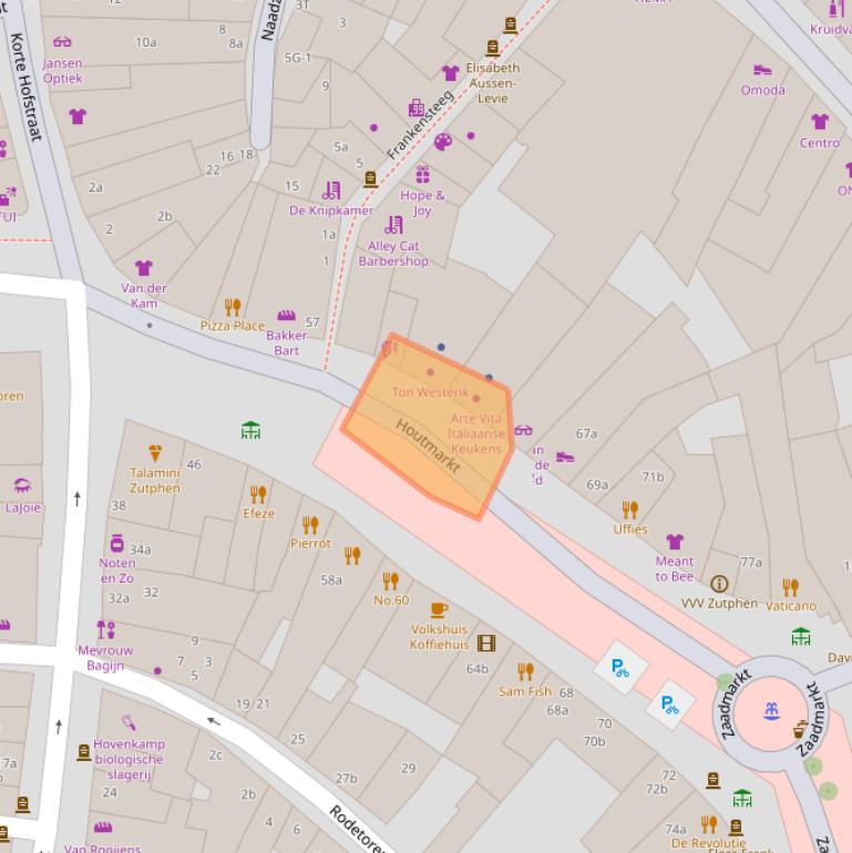 Kaart van postcodegebied 7201KK.