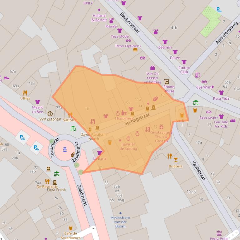 Kaart van postcodegebied 7201KS.