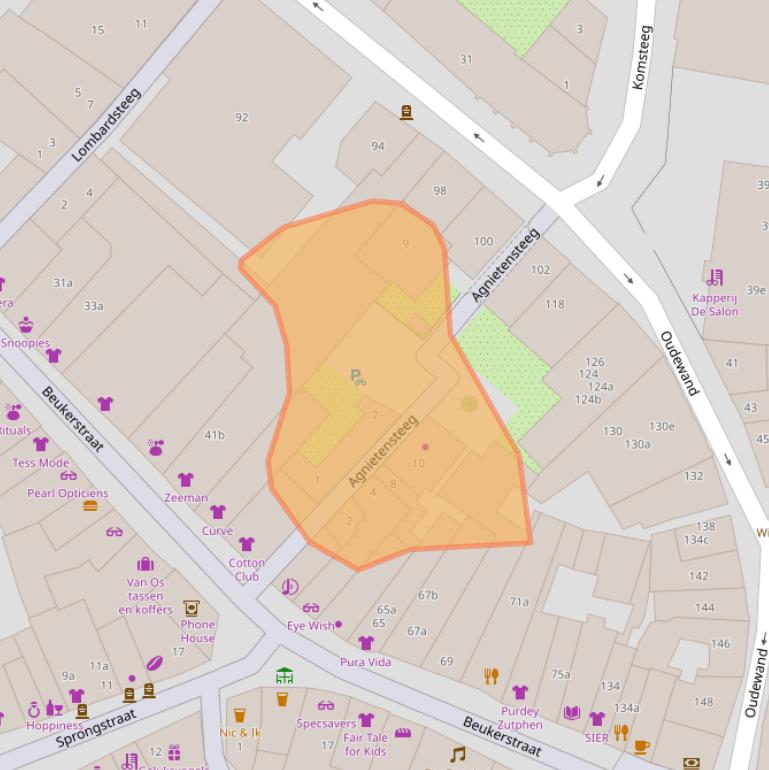 Kaart van postcodegebied 7201KT.