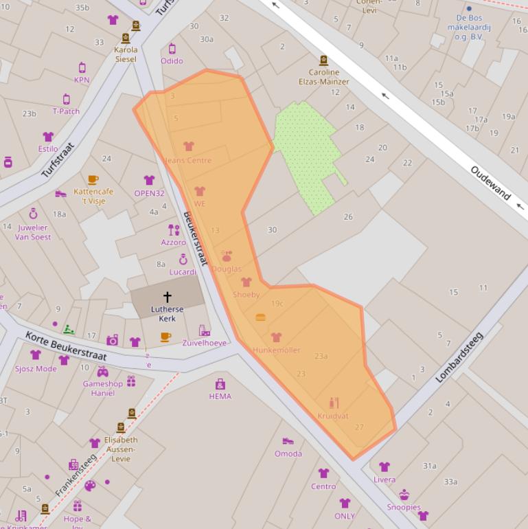 Kaart van postcodegebied 7201LA.