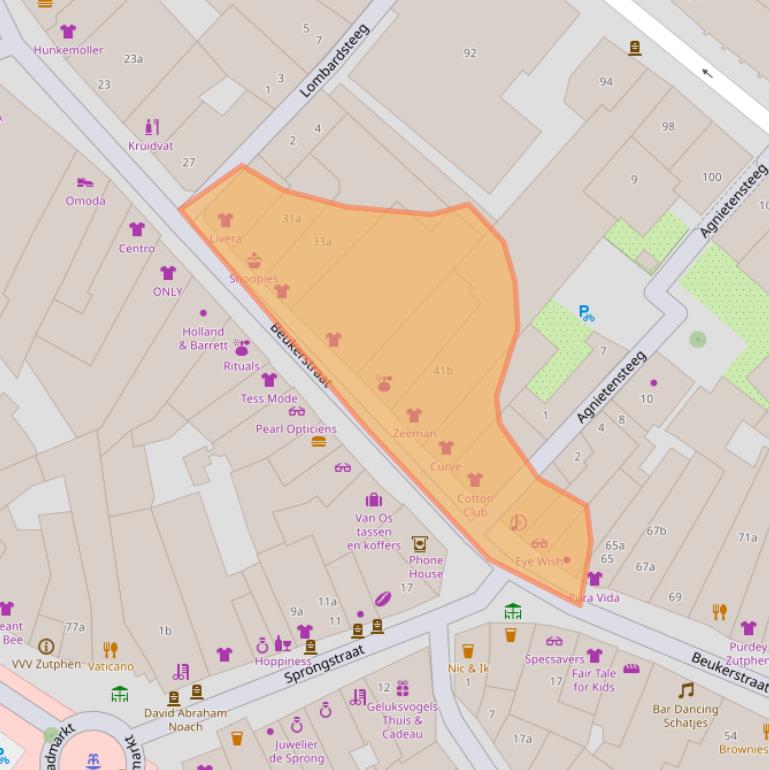Kaart van postcodegebied 7201LB.