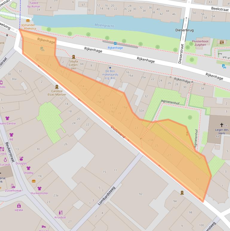 Kaart van postcodegebied 7201LJ.