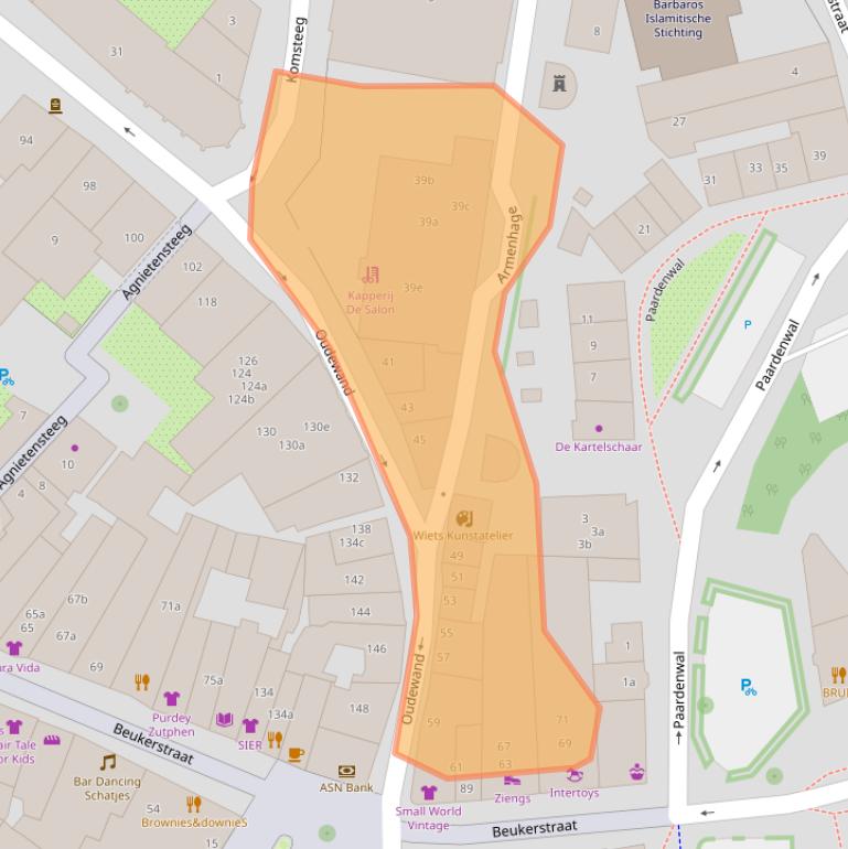 Kaart van postcodegebied 7201LK.