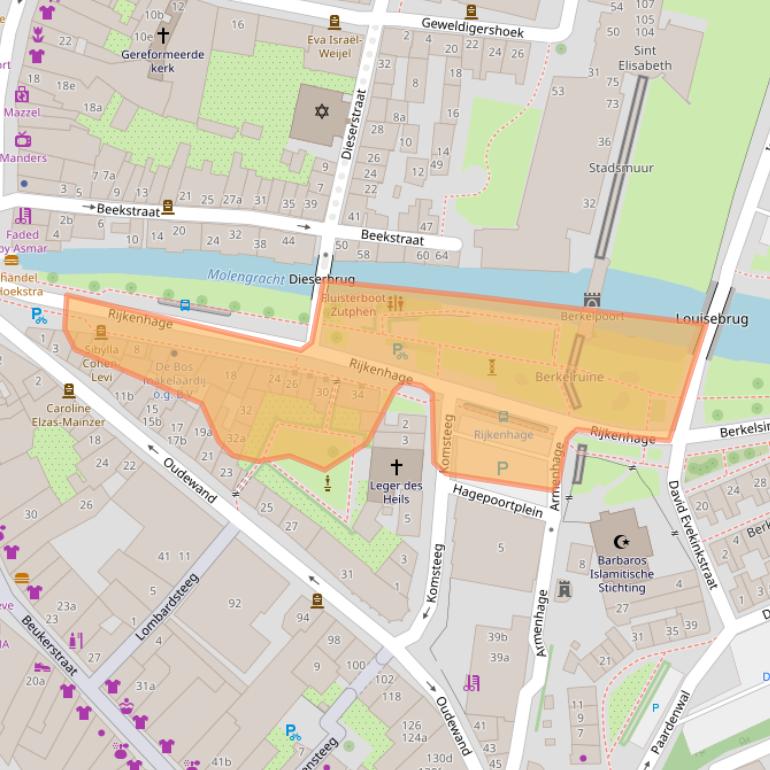 Kaart van postcodegebied 7201LP.