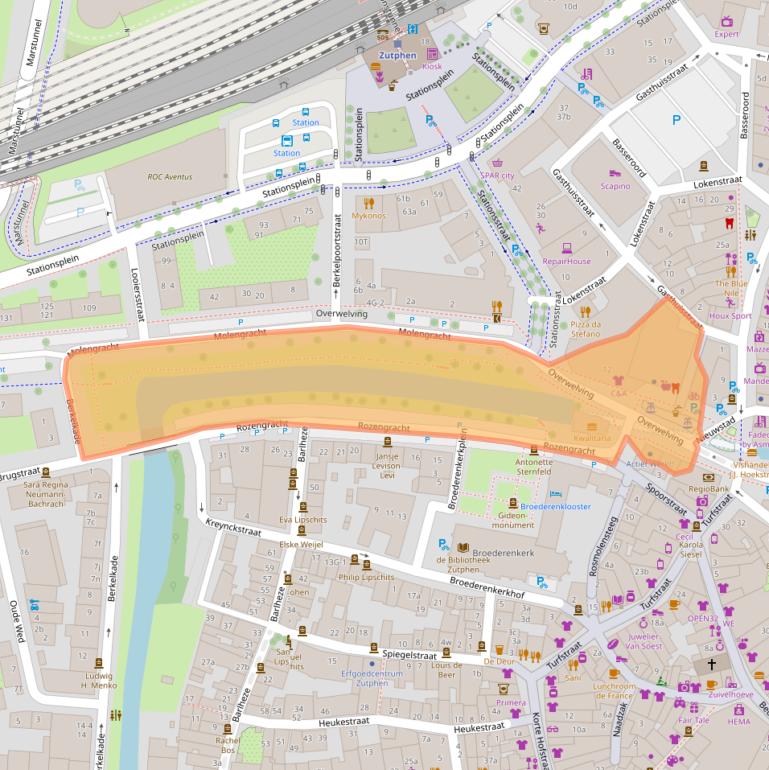 Kaart van postcodegebied 7201LT.