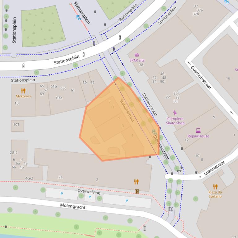 Kaart van postcodegebied 7201MC.