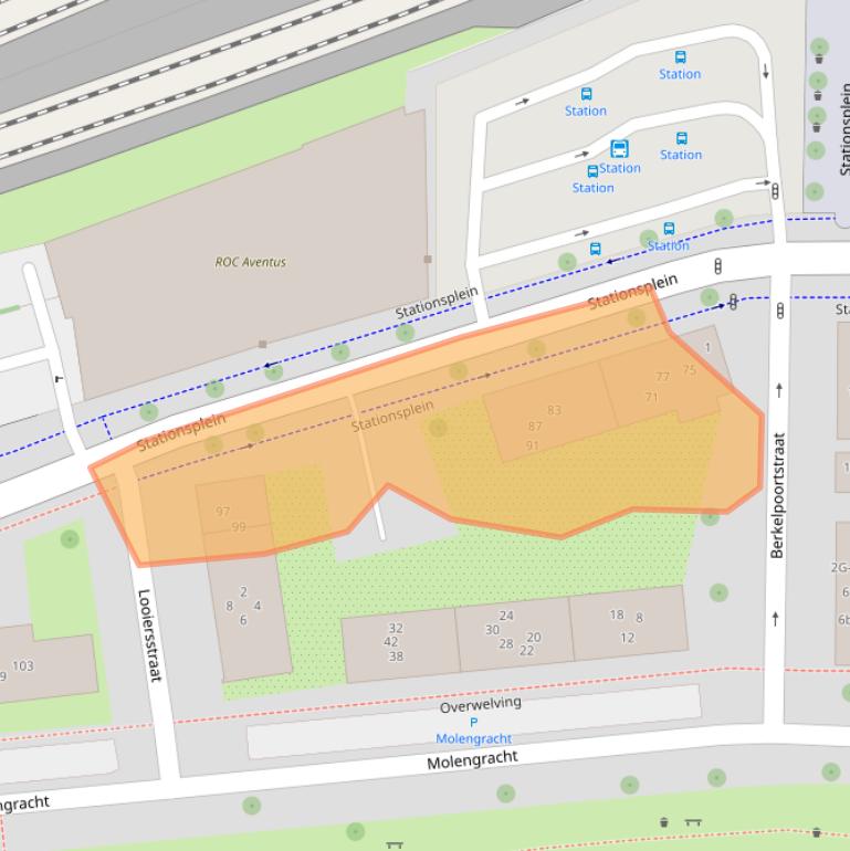 Kaart van postcodegebied 7201MJ.