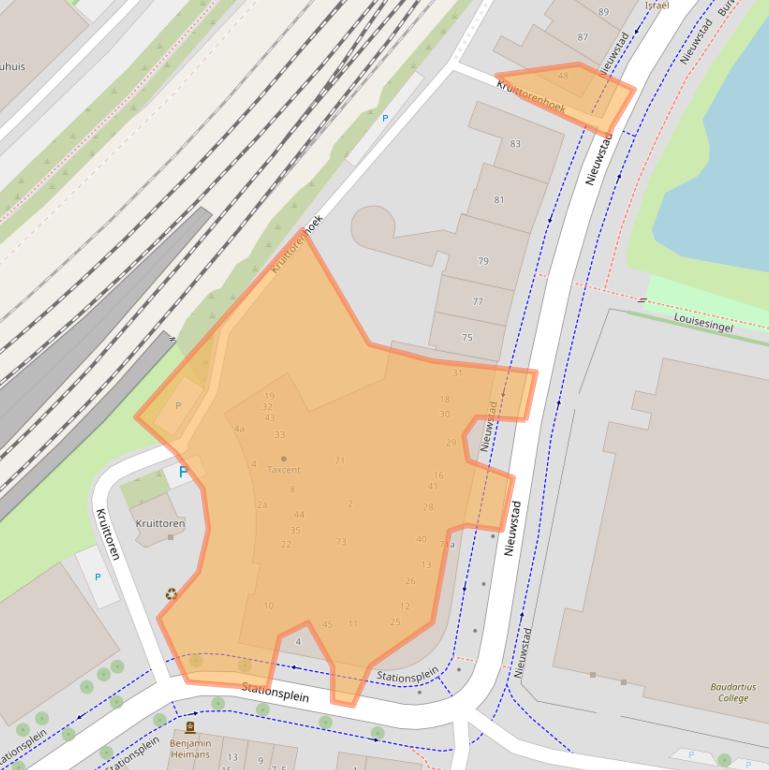 Kaart van postcodegebied 7201MZ.