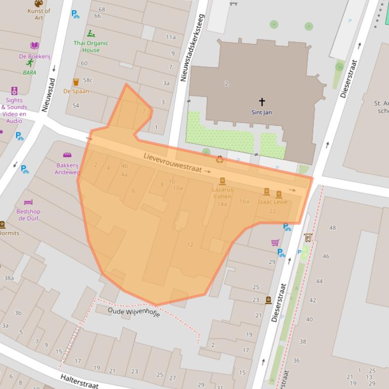 Kaart van postcodegebied 7201NG.