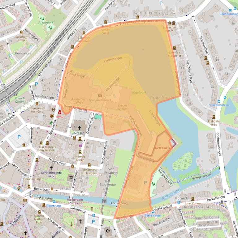 Kaart van postcodegebied 7201NJ.