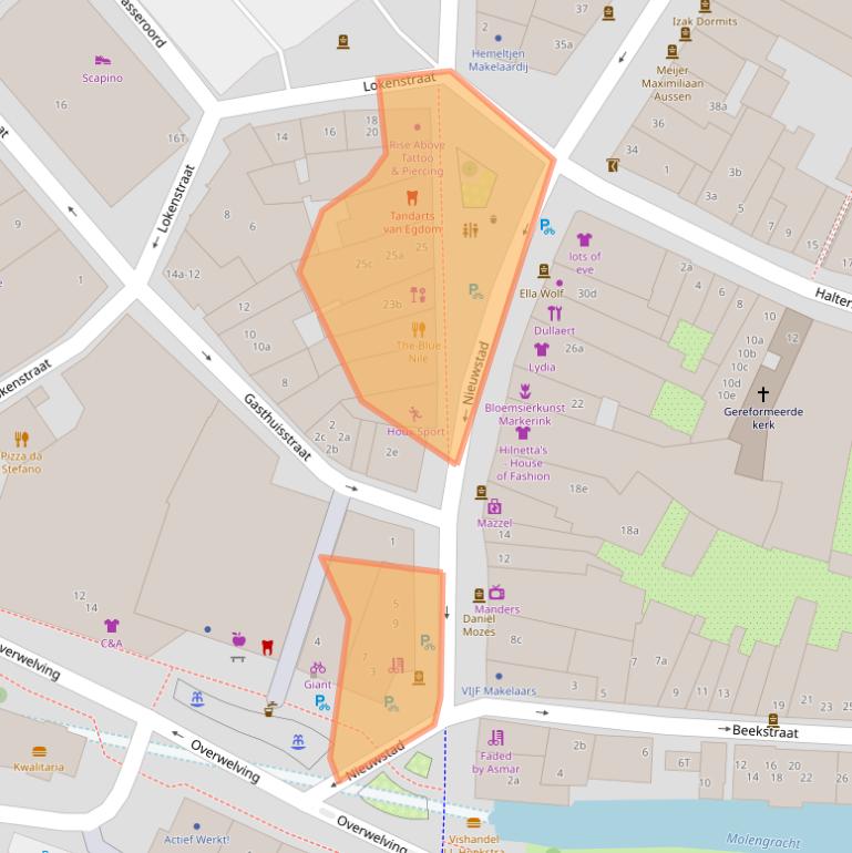 Kaart van postcodegebied 7201NK.