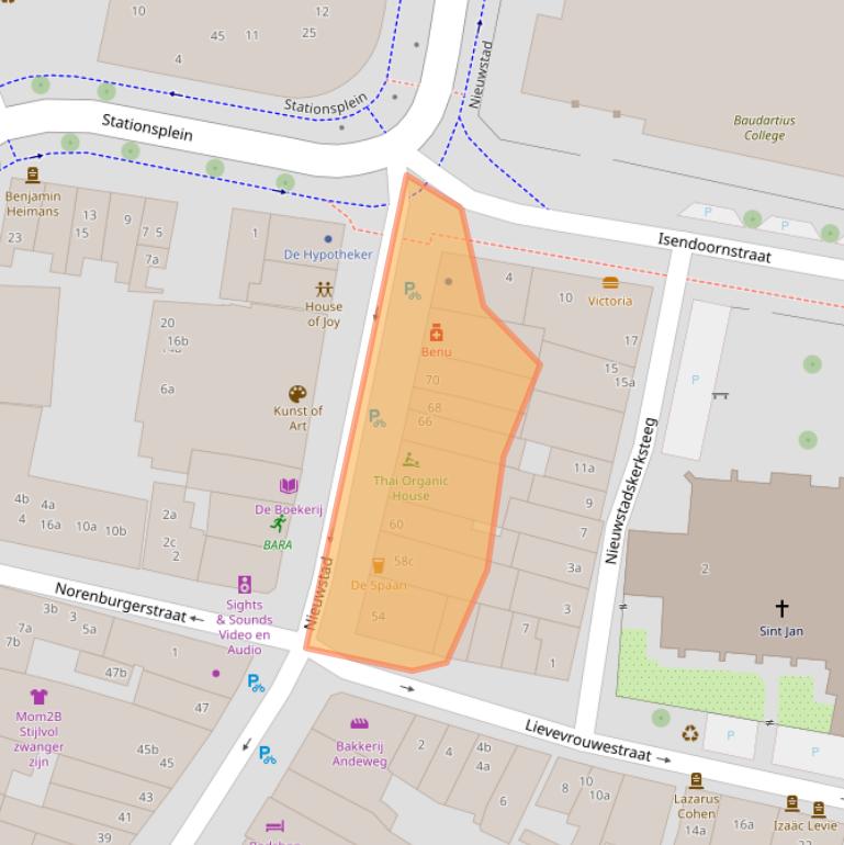 Kaart van postcodegebied 7201NS.