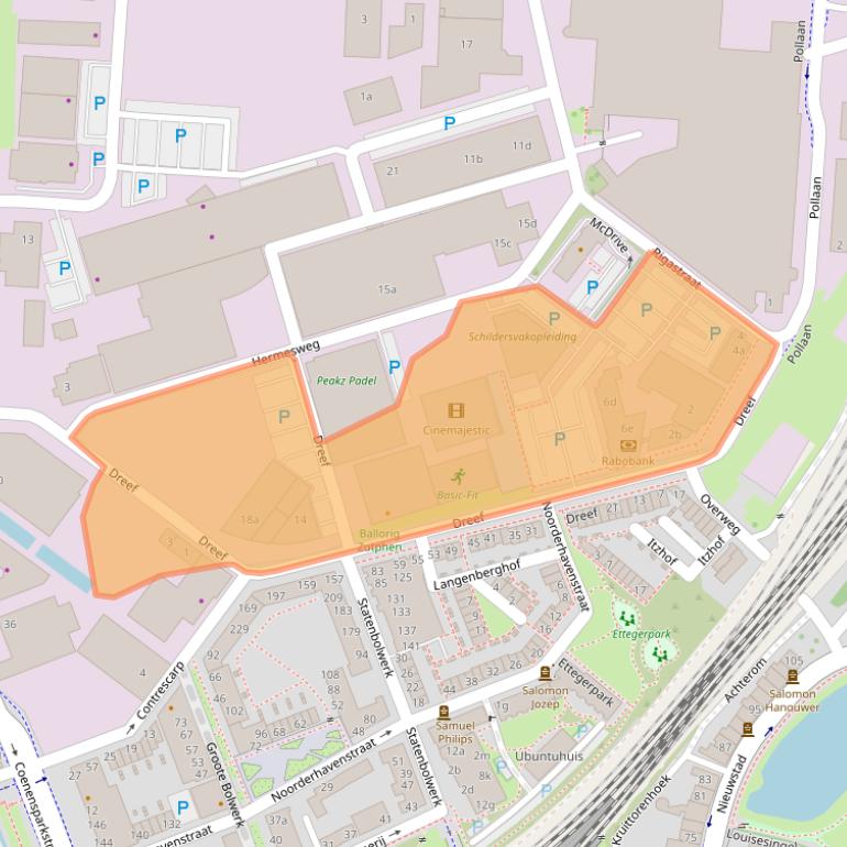 Kaart van postcodegebied 7202AG.