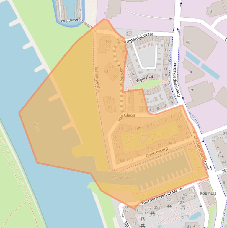 Kaart van postcodegebied 7202AM.