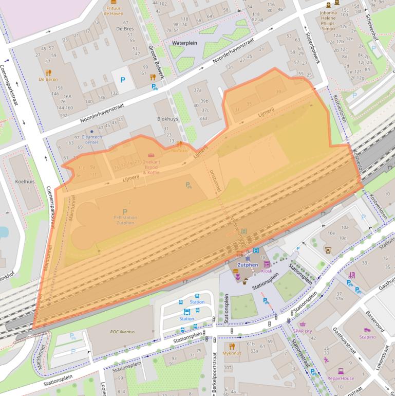 Kaart van postcodegebied 7202AZ.