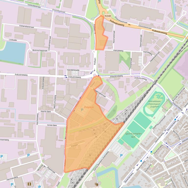 Kaart van postcodegebied 7202BX.