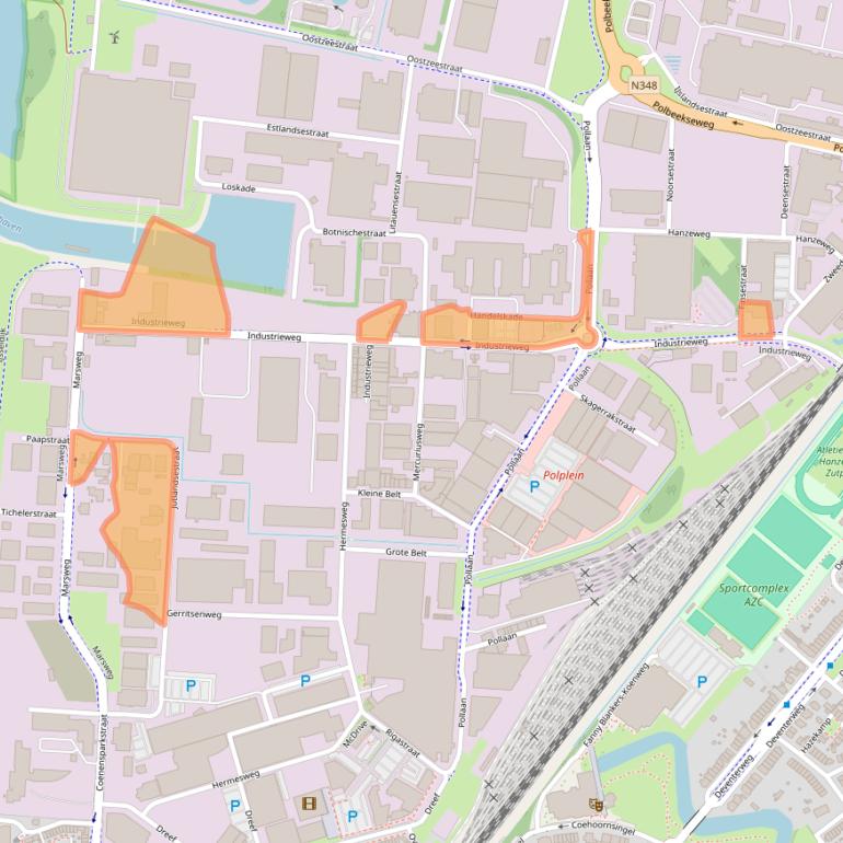 Kaart van postcodegebied 7202CB.