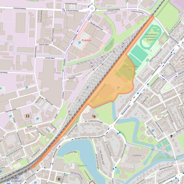 Kaart van postcodegebied 7203AA.