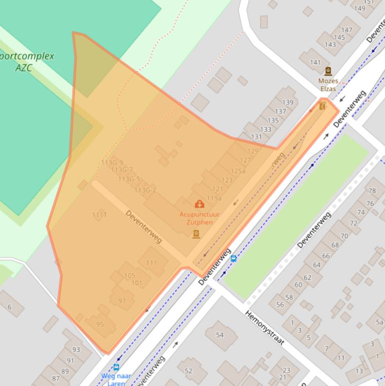 Kaart van postcodegebied 7203AE.