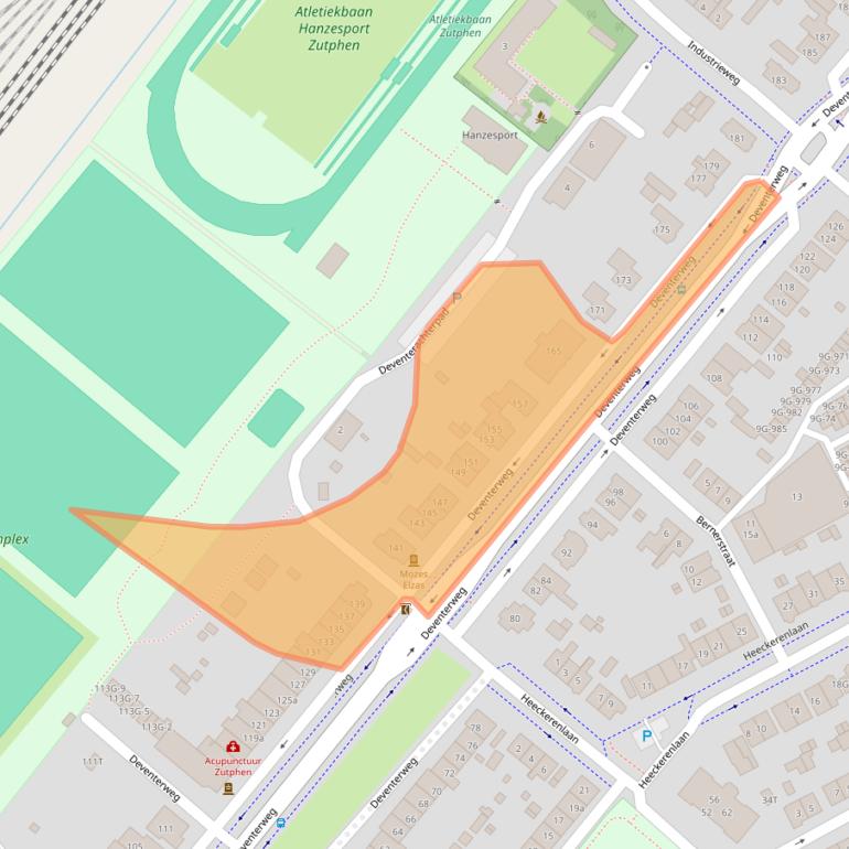 Kaart van postcodegebied 7203AG.