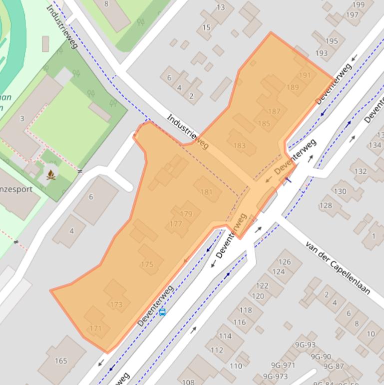 Kaart van postcodegebied 7203AH.