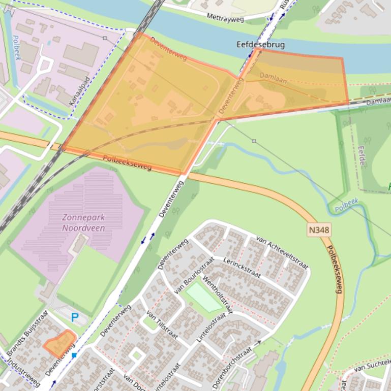 Kaart van postcodegebied 7203AJ.