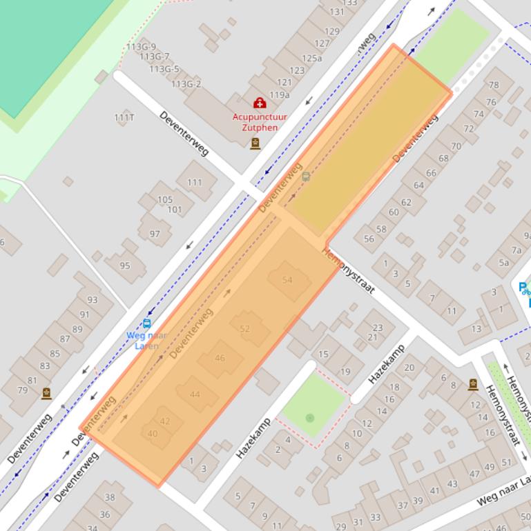 Kaart van postcodegebied 7203AL.