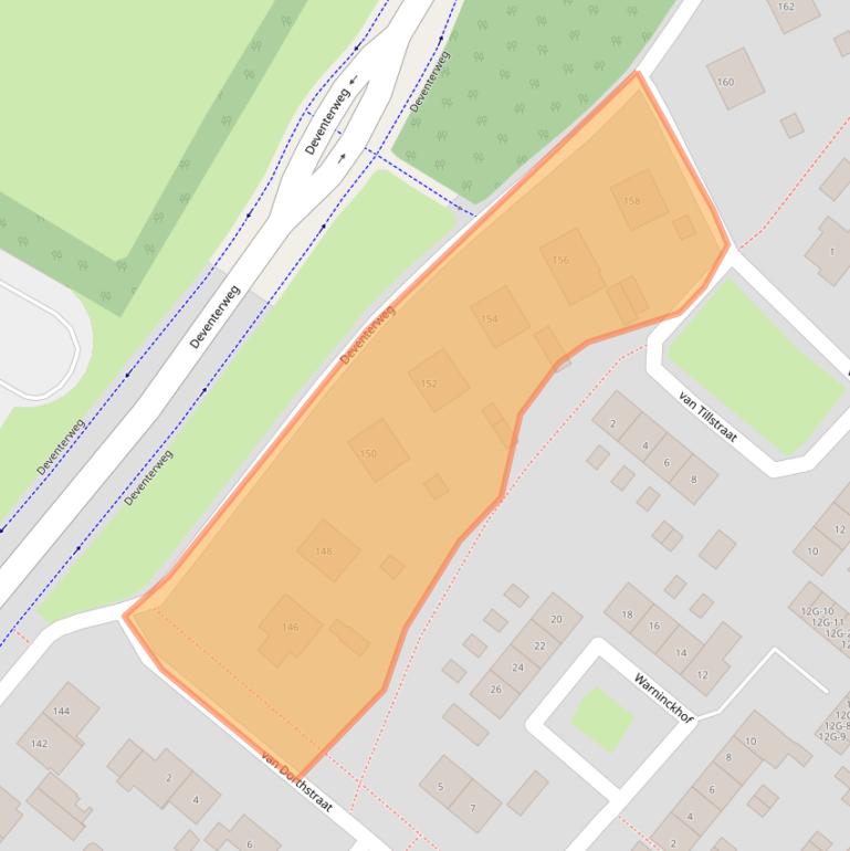 Kaart van postcodegebied 7203AS.