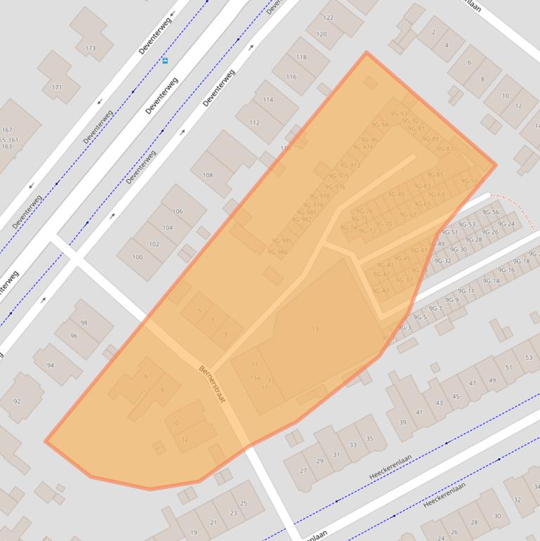 Kaart van postcodegebied 7203AV.