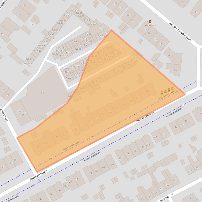 Kaart van postcodegebied 7203BB.