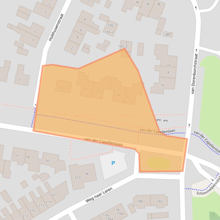 Kaart van postcodegebied 7203BM.