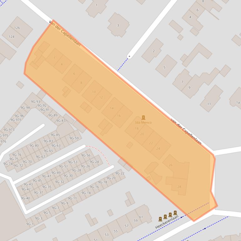 Kaart van postcodegebied 7203BN.