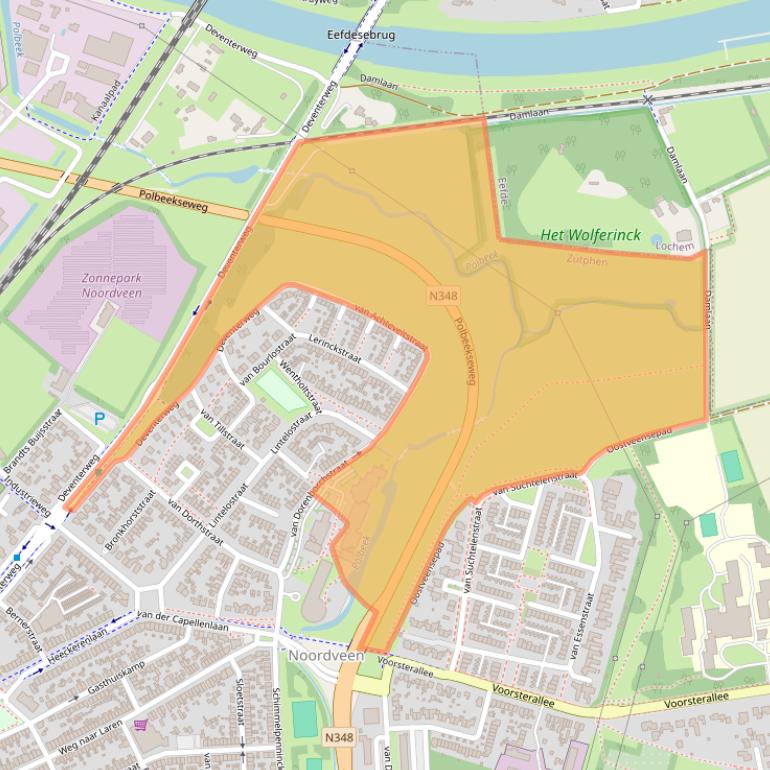 Kaart van postcodegebied 7203CC.