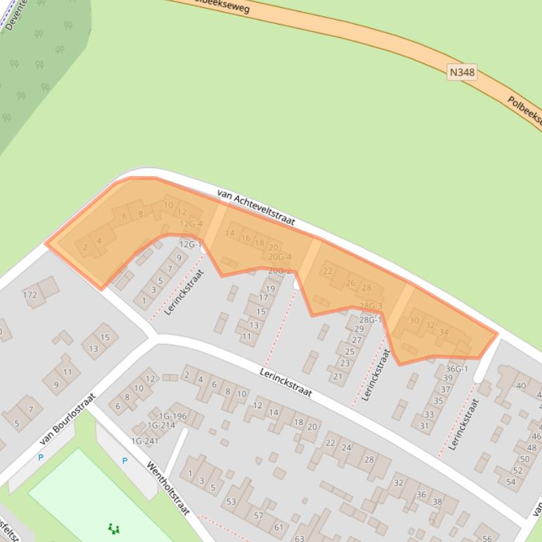 Kaart van postcodegebied 7203CG.