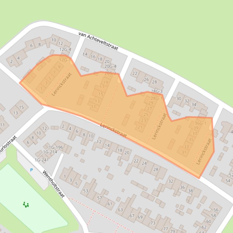 Kaart van postcodegebied 7203CJ.