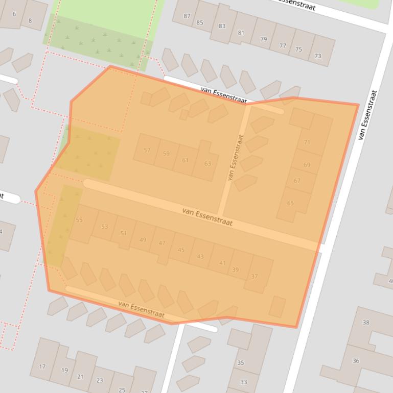 Kaart van postcodegebied 7203DJ.