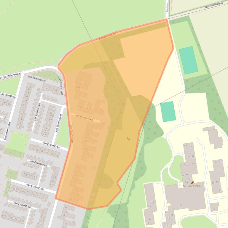Kaart van postcodegebied 7203DM.
