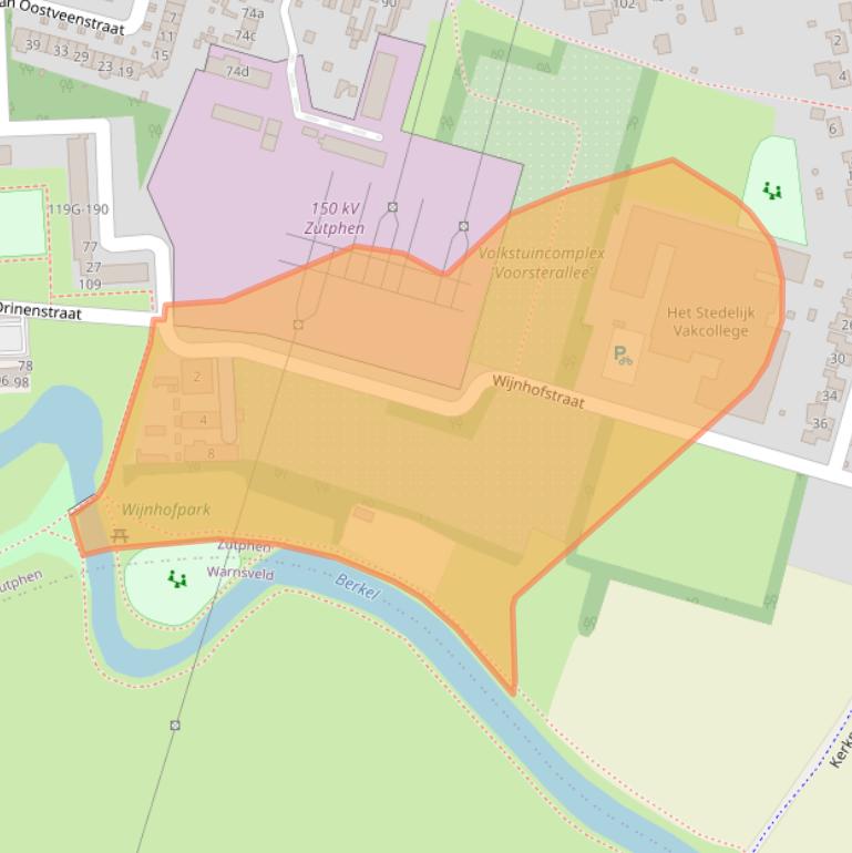 Kaart van postcodegebied 7203DV.