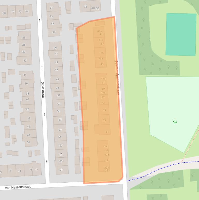 Kaart van postcodegebied 7203EW.