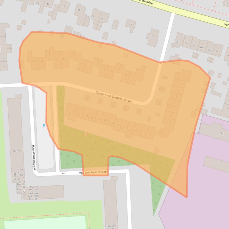 Kaart van postcodegebied 7203EZ.