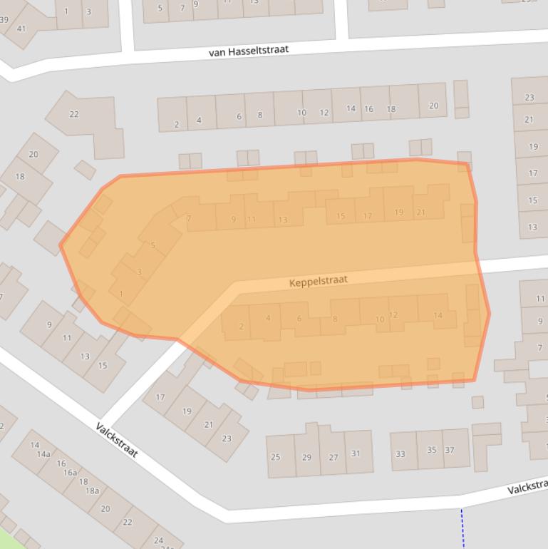 Kaart van postcodegebied 7203GA.