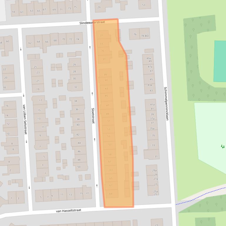 Kaart van postcodegebied 7203GK.