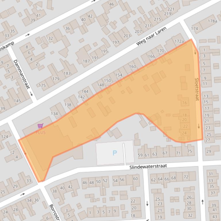 Kaart van postcodegebied 7203GL.