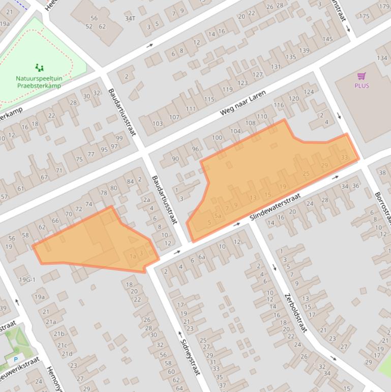 Kaart van postcodegebied 7203GN.
